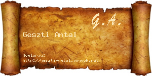 Geszti Antal névjegykártya